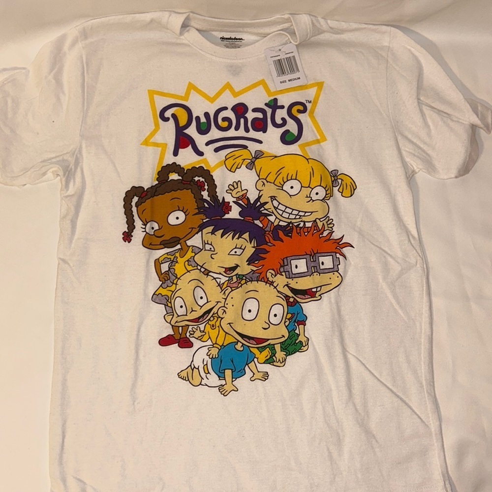 Nickelodeon Rug Rats Short Sleeve T-shirt Women’s Size Medium White Cotton Top